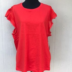 KATE SPADE FLUTTER SLEEVE TEE